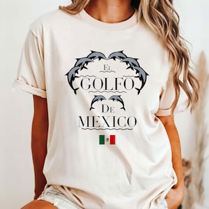Camisa Golfo De México, Camisa da Costa do Golfo, Camisa El Golfo De México Dolphin, Presente do México para Amante do México Presente do Golfo do México