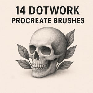 Brushset Dotwork Stipple for Procreate - Basic pack - Procreate pointillism, shading brushset, tattoo design...