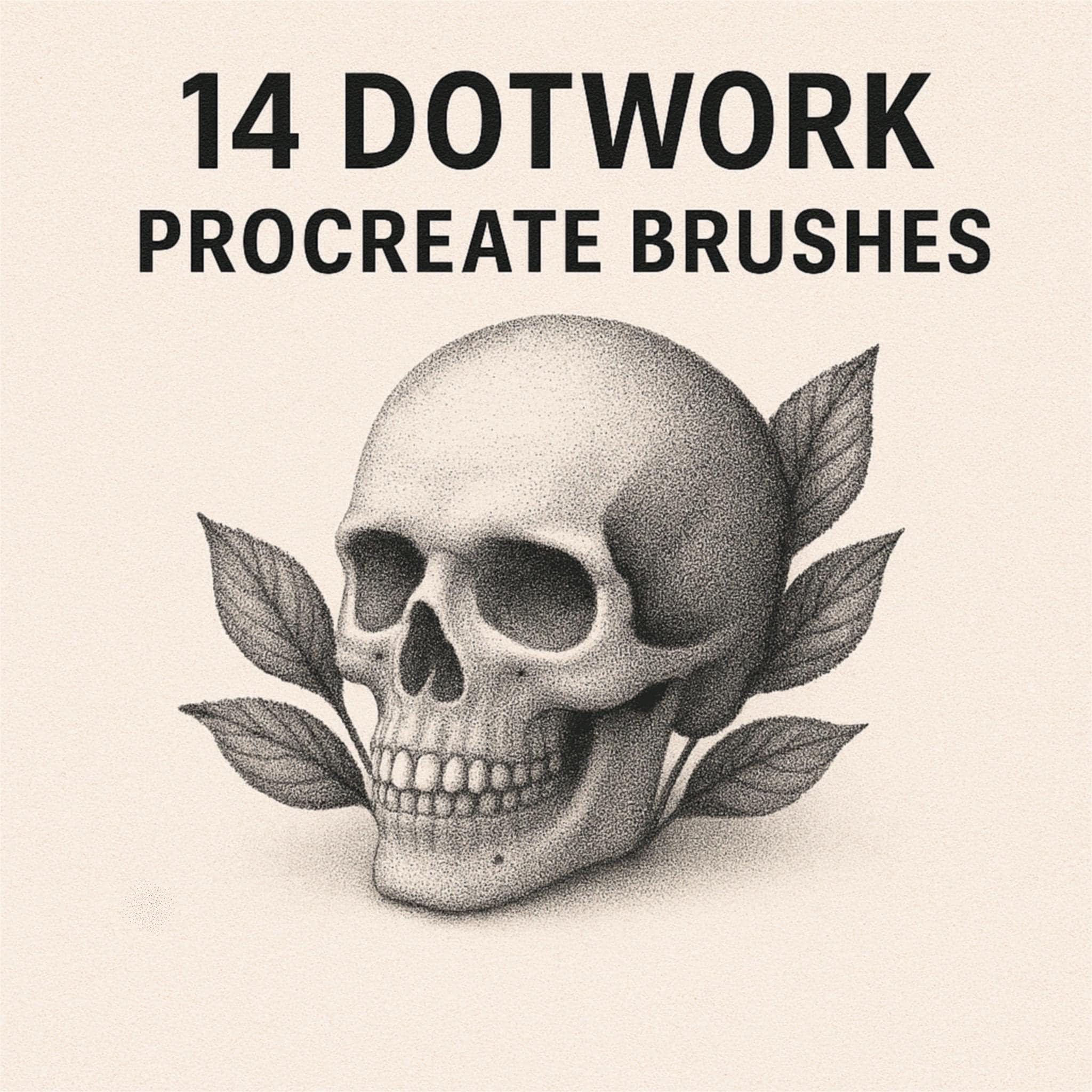 Dotwork Stipple Brushset for Procreate — 14 Pointillism & Shading Brushes for Tattoo Design and Illustration - Image 1