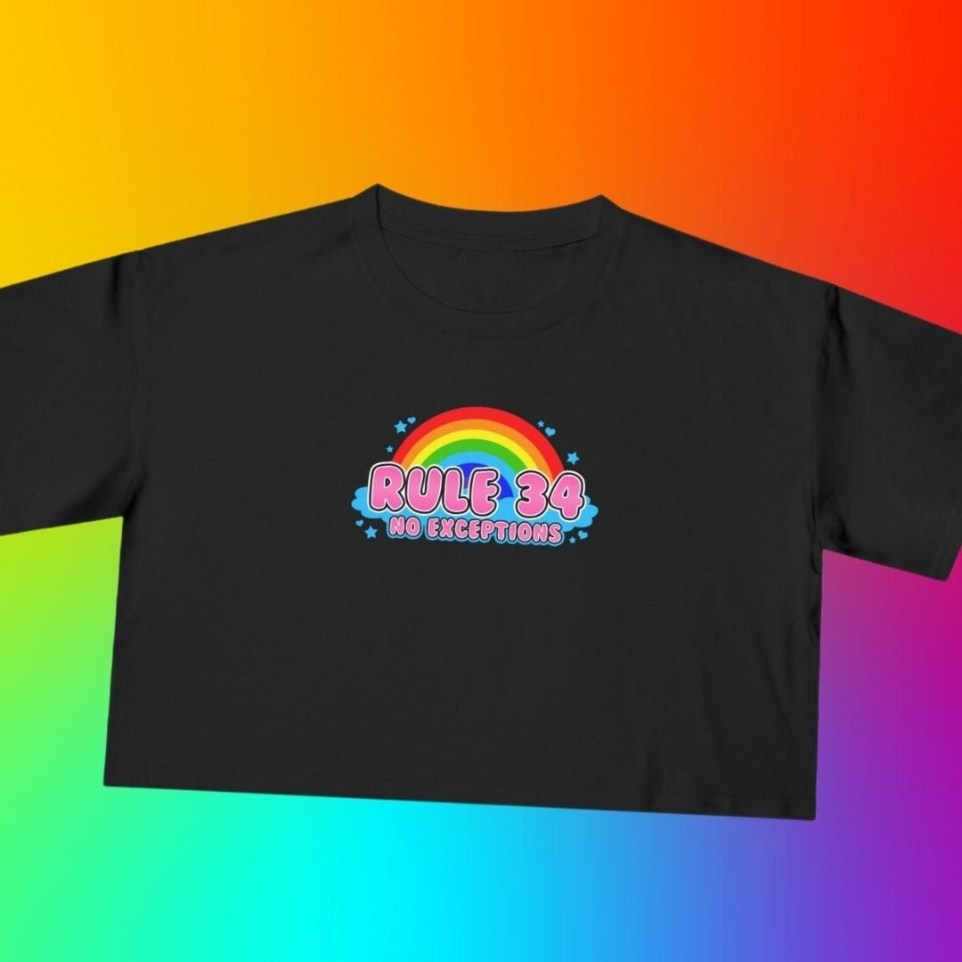 RULE 34 CLUB - Crop Teecrop Tee | Funny Shirts | Graphic Tshirt | Onlyfans  | Parody | Rainbow | Weird Shirts | Rule 34 Club  Sydney - Etsy