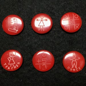 Bottoni vintage in bachelite rossa "Set scolastico"