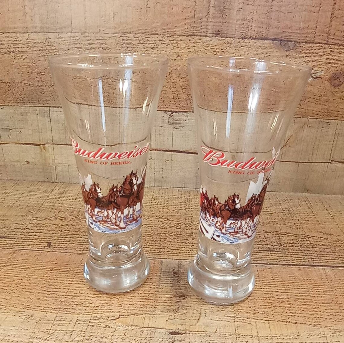 Vintage Pilsner Budweiser Beer Glasses Vintage Bar Glasses Etsy