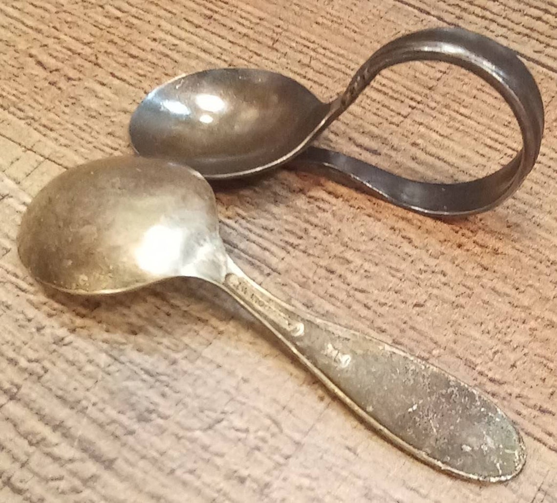 Antique Baby Spoons Old small Baby Spoons 1962 Monogrammed Etsy