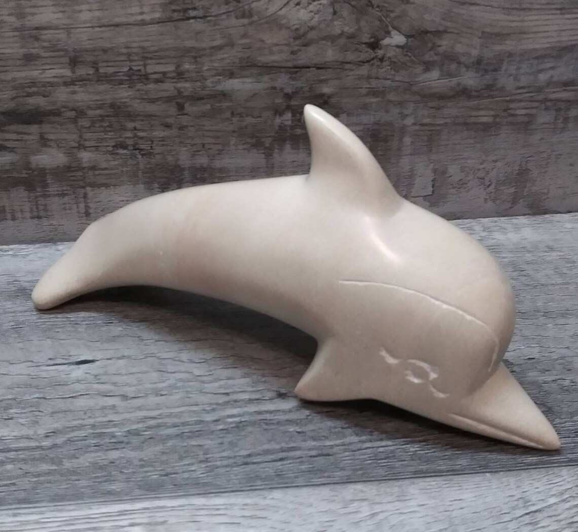Vintage Soapstone African Hand Carved Stone Dolphin Etsy
