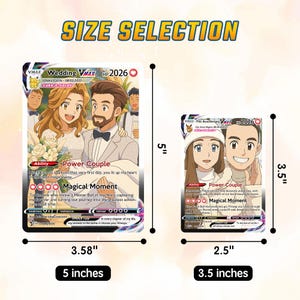 Personalized Anniversary Gift, Custom Photo Pokemon Card, Anime Wedding Card, Custom Art Card for Couple, Birthday Gift, Valentine's Day image 6