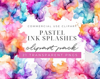 Pastel Watercolor Alcohol Ink Splash Clipart, Paint Splatter Png Abstract Clipart, Alcohol Ink, Colorful Color Splash, Watercolor Background