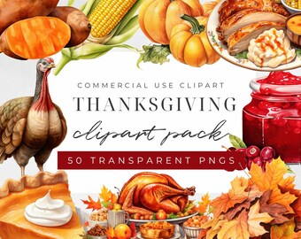 Aquarelle des cliparts pour le jour de Thanksgiving, des cliparts pour le dîner de Thanksgiving, des cliparts nourriture pour Thanksgiving, des cliparts automne, des cliparts dinde