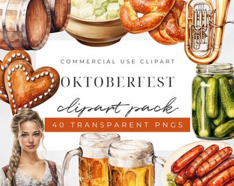 Clipart de Oktoberfest en acuarela, festival alemán, clip art de cerveza, clip art de bebidas alcohólicas, clipart de Alemania, clip art de bebidas alcohólicas