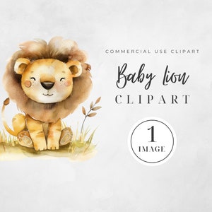 Aquarell Baby Löwe Clipart, Einzelbild, Dschungeltier Aquarell Clipart, Löwe Png, Baby Dusche Clipart, digitaler Download