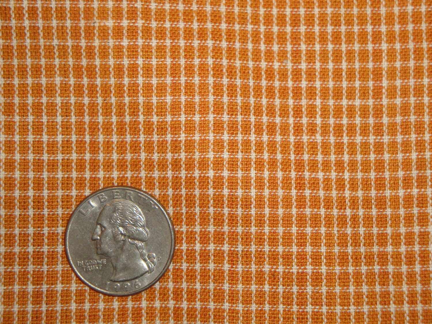 Orange Homespun Material Window Pane Material Cotton Rag Etsy
