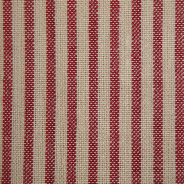 Diamond Textiles Americana Red Stripe Cotton Homespun Fabric | Farmhouse Rustic Country Cottage Cabin Home Decor Sewing Fabric FAT QUARTER