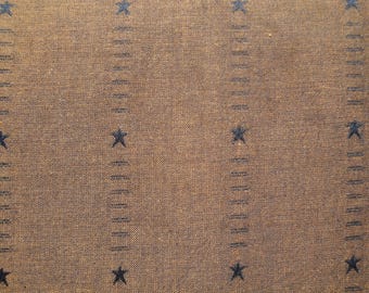 Diamond Textiles Primitive Cheddar With Black Star Woven Cotton Fabric | Farmhouse Country Cottage Cabin Home Decor Quilt Apparel Fabric