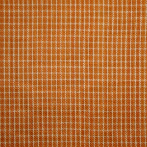 Rustic Woven Orange Homespun Material Window Pane Plaid Material Cotton Rag Quilt Material Primitive Homespun Material Fall Material image 2