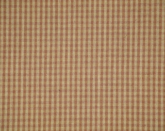 Brown And Tea Dye Small Check Homespun Fabric | Primitive Rustic Country Fall Fabric | Cotton Quilt Home Decor Apparel Craft Sewing Fabric