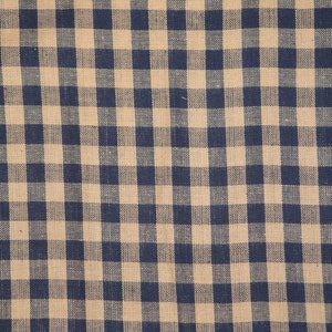 Rustic Woven Large Check Navy Natural Tan Woven Primitive Homespun Fabric Quilt Home Decor Country Rustic Sewing Fabric REMNANT 7 x 44 image 4