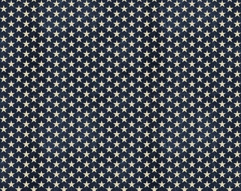 Navy With White Star Americana Cotton Fabric | Benartex Many Stars Blue Game Time