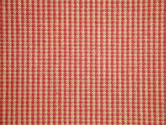 Red And Cream Woven Cotton Homespun Large Check Fabric - Kittredge