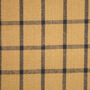 Dunroven House Mustard And Black Woven Window Pane Plaid Homespun Fabric |Cotton Sewing Quilt Doll Making Home Decor Apparel Fabric