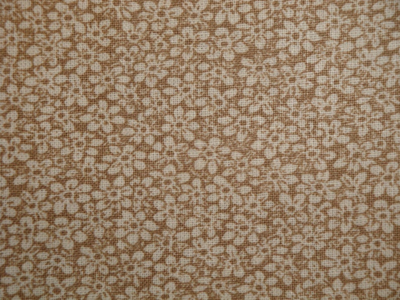 Reproduction LIGHT Brown Flower Design Calico Fabric Primitive Antique Vintage Look Home Decor Apparel Sewing Quilting DIY Cotton Fabric image 4