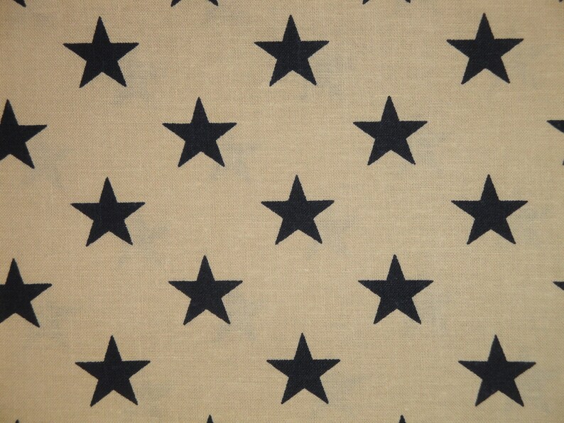 Cotton Star Fabric Tan and Navy Star Fabric Doll Making Etsy