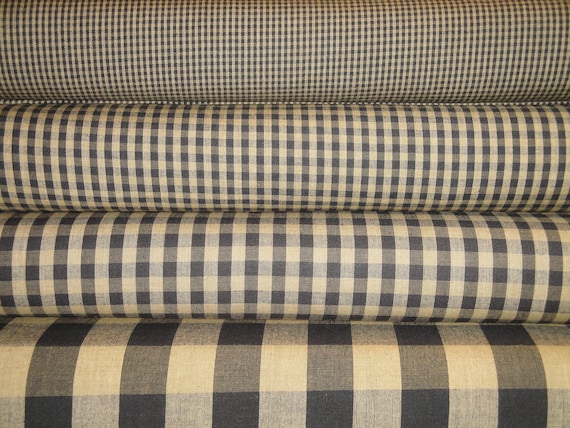 Providence Blue And Cream Woven Cotton Homespun Large Check Fabric