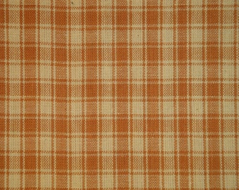 Plaid Cotton Homespun Fabric | Rag Quilt Home Decor Craft Doll Making Sewing Fabric | Light Brown Plaid Fabric | Primitive Plaid Fabric