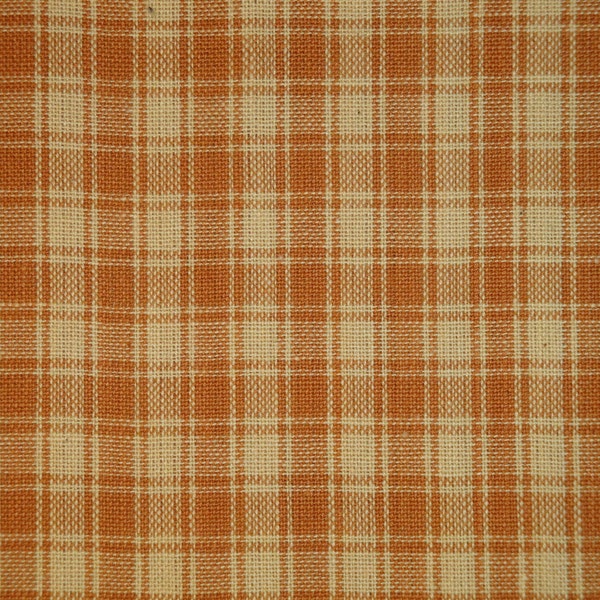 Plaid Cotton Homespun Fabric | Rag Quilt Home Decor Craft Doll Making Sewing Fabric | Light Brown Plaid Fabric | Primitive Plaid Fabric