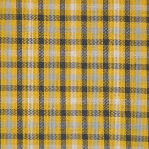 May include: A yellow and black checkered fabric with a subtle woven texture.