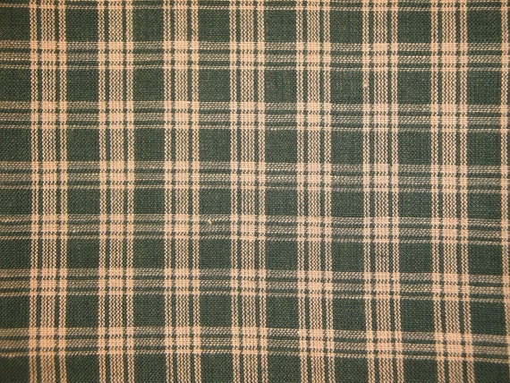 Green Plaid Woven Cotton Fabric Green Tan Basic Plaid Homespun Fabric  Primitive Rustic Country Farmhouse Christmas Holiday Plaid Fabric -   Canada