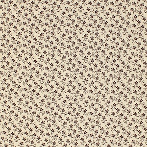 Remember When Civil War 1800&#39;s Reproduction Cream Cotton Sewing Fabric Brown Flower Design | Old Antique Vintage Look Fabric FAT QUARTER