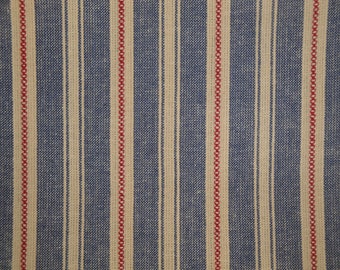 Americana Vintage Collection Dark Blue Stripe Homespun Fabric | Apparel Quilt Craft | Farmhouse Rustic Country Cottage  Home Decor Fabric