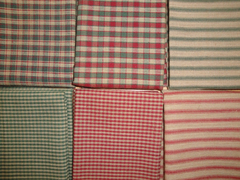Dunroven House Red Green Check Plaid Ticking Holiday Christmas Fat ...