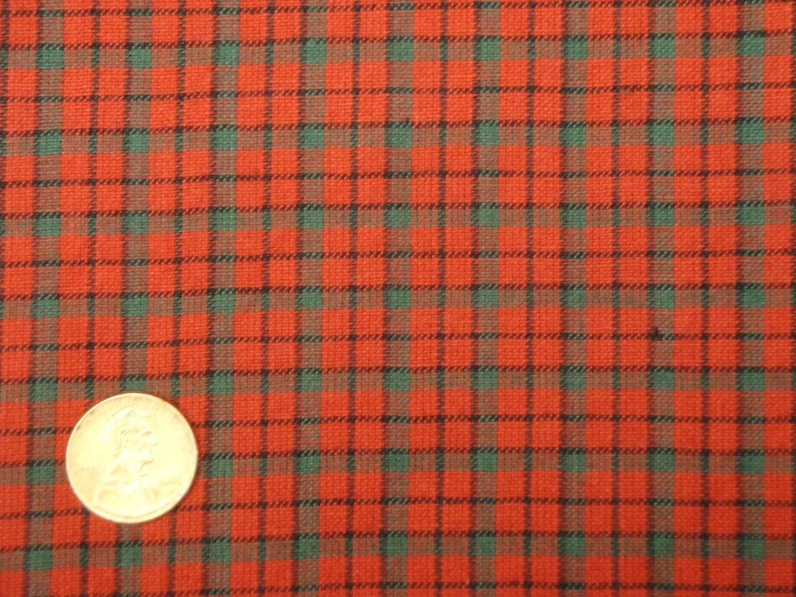 Plaid Fabric Holiday Fabric Window Pane Plaid Fabric Red | Etsy
