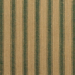 Green Stripe Fabric | Homespun Ticking Fabric | Green And Tea Dye TAN Stripe Ticking Fabric | Primitive Woven Cotton Home Decor Fabric
