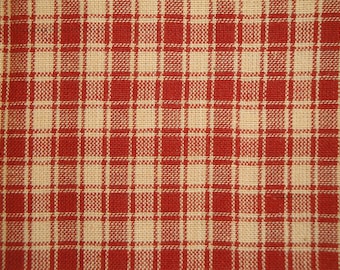 Cotton Homespun Fabric | Primitive Plaid Fabric | Rag Quilt Sewing Curtain Apparel Home Decor Fabric | Rustic Country Farmhouse Fabric