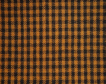 Dunroven House Small Check Spice And Black Woven Homespun Fabric*Primitive Fall Cotton Quilt Apparel Home Decor Fabric