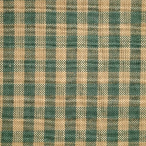 Medium Check Green And Tea Dye Primitive Woven Cotton Homespun Fabric | Cabin Farmhouse Quilt Curtain Sewing Home Decor Apparel Fabric