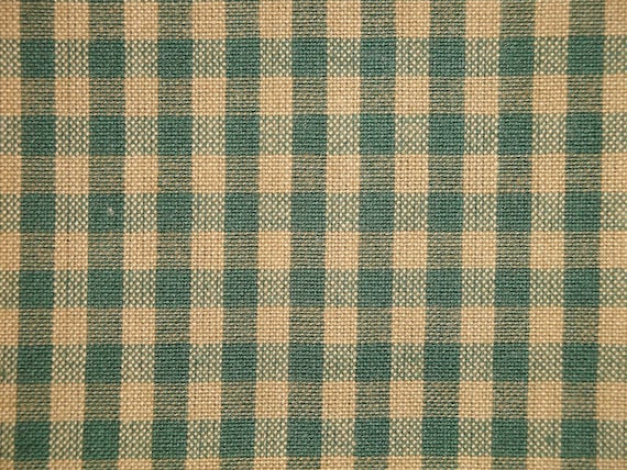 Medium Check Green And Tea Dye Primitive Woven Cotton Homespun Etsy