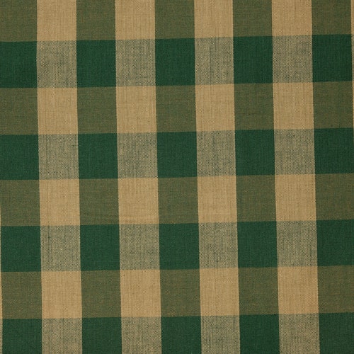 Green and Tea Dye Small Check Woven Cotton Homespun Fabric Etsy