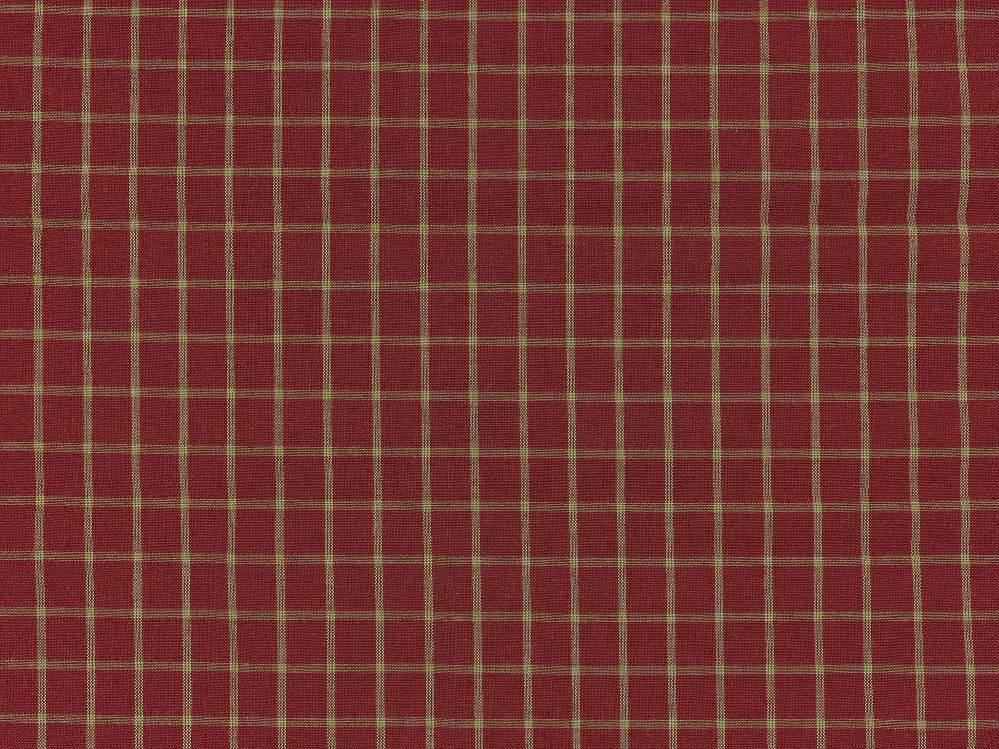 Dunroven House Red Tea Dye Window Pane Plaid Cotton Homespun Fabric ...