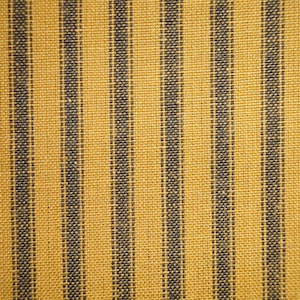Homespun Ticking Fabric | Mustard And Black Woven Ticking Fabric | Ticking Striped Fabric | Primitive Fabric | Cotton Quilt Fabric