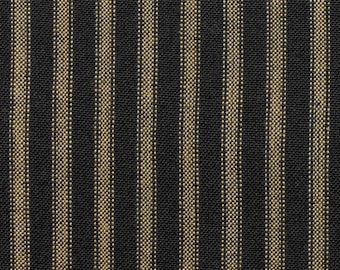 Black Stripe Ticking  Homespun Fabric FAT QUARTER | Striped Primitive Fabric | Cotton Quilt Home Decor Craft Apparel Sewing Fabric