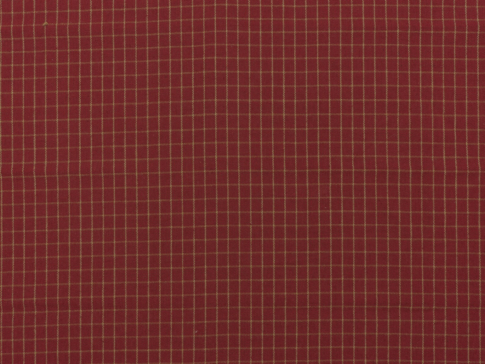 Red and Tea Dye Woven Small Window Pane Plaid Cotton Homespun Fabric ...