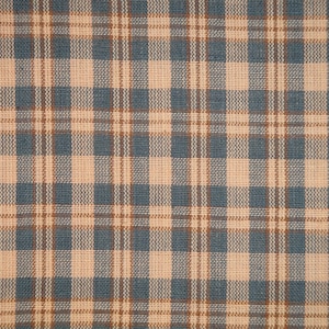 Blue Plaid Fabric | Cotton Homespun Fabric | Blue, Khaki And Natural Small Plaid  Fabric | Primitive Plaid Fabric | Cotton Sewing Fabric