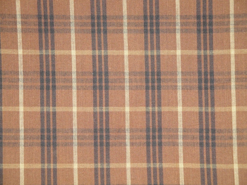 Dark Brown Large Plaid Fabric Primitive Cotton Fabric Etsy