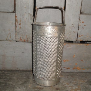 Vintage Round Tin Grater Old Cream City Tin Grater Antique 