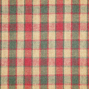 Holiday Plaid Primitive Cotton Homespun Sewing Fabric | Green Red Tea Dye Plaid Home Decor Fabric | Cotton Quilt Fabric | Home Decor  Fabric