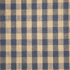 May include: A close-up of a woven fabric with a checkered pattern in shades of brown and blue.
