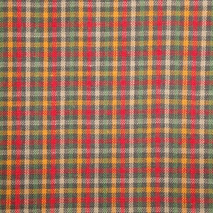 Cotton Homespun Small Plaid Check Sewing Fabric  | Olive Red Gold Green Taupe Primitive Check Homespun Fabric | Rustic Country Cabin Fabric