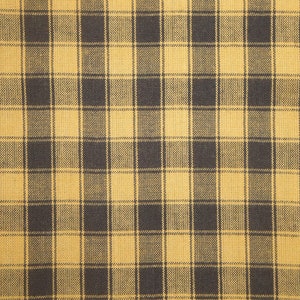 Mustard And Black House Check Homespun Fabric |  Primitive Check Fabric | Fall Fabric | Cotton Rag Quilt Fabric | Home Decor Fabric